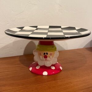 Mud Pie Red and White Santa Cake Stand Serveware